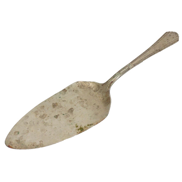 Antique RCCO Wilshire Silverplate Pastry Pie Cake Server 8.5" Patina Tarnished - Picture 3 of 5